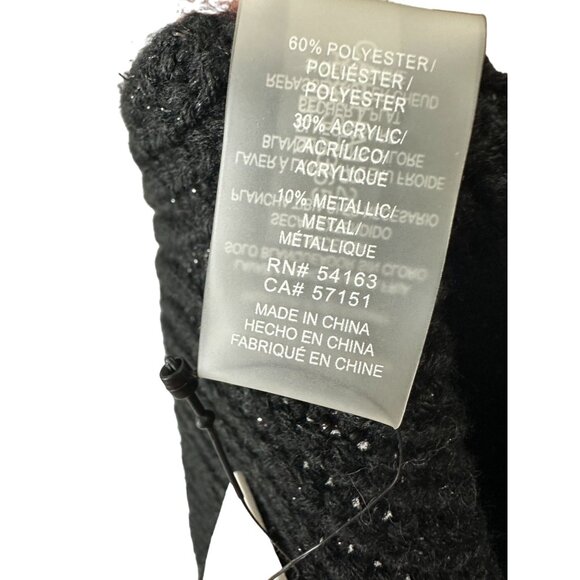 Calvin Klein Women's Metallic Ribbed Scarf, Black, One Size - Picture 4 of 4